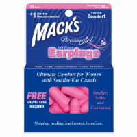 Mack's Dreamgirl Soft Foam Earplugs & Travel Case - Pink
