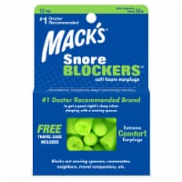 Mack's Snore Blockers Soft Foam Earplugs & Travel Case - Green Perspective: Main