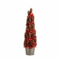 Allstate 2' Red Potted Pine Cone Crab Apple Pencil Artificial Christmas Tree - Unlit