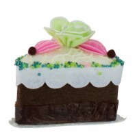 Allstate 4 Brown and Green Sliced Chocolate Cake with Flower Christmas Ornament
