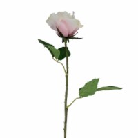 CC Home Furnishings 21.5  Blushing Pink and White Ombré Colored Rose Artificial Floral Craft
