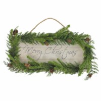 Allstate 17.5  Pine Wood with Winter Foliage Merry Christmas Sign