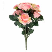 Allstate 35163975 18 in. Rose Artificial Silk Floral Bouquet Flowers, Pink