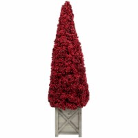 Allstate 40  Red Berry Cone Potted Christmas Topiary