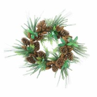 Allstate Green Foilage with Mixed Pinecones Artificial Christmas Wreath - 24-Inch, Unlit