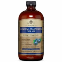 Solgar Calcium Magnesium Citrate Blueberry Flavor Liquid Perspective: Main