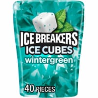 ICE BREAKERS ICE CUBES Wintergreen Flavored Sugar Free Chewing Gum Bottle