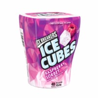 ICE BREAKERS Ice Cubes Raspberry Sorbet Sugar Free Chewing Gum Bottle