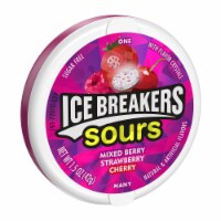 ICE BREAKERS Sours Assorted Fruit Flavored Sugar Free Mints Tin Perspective: Main