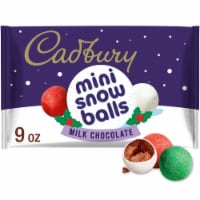 CADBURY Mini Snowballs Milk Chocolate with a Crisp Sugar Shell Christmas Candy Bag