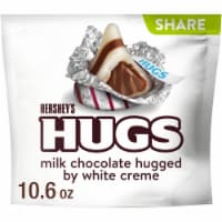 HERSHEY'S HUGS Milk Chocolate and White Creme Candy Share Pack Perspective: Main
