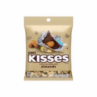 HERSHEY'S KISSES Milk Chocolate with Almonds Gold Foil Individually Wrapped Bag Perspective: Main