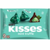 HERSHEY'S KISSES Mint Truffle Flavored Dark Chocolate Christmas Candy Bag