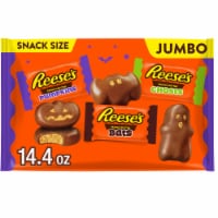 REESE'S Assorted Milk Chocolate Snack Size Peanut Butter Shapes Halloween Candy Jumbo Bag Perspective: Main