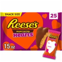 REESE'S Milk Chocolate Peanut Butter Hearts Snack Size Valentine Candy Bag