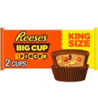 REESE'S Big Cup Stuffed with REESE'S PIECES King Size Peanut Butter Cups Candy Pack Perspective: Main