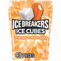 ICE BREAKERS Ice Cubes Orange Cream Pop Flavored Sugar Free Chewing Gum Bottle Perspective: Main