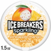 ICE BREAKERS Sparkling Pineapple Mango Seltzer Sugar Free Mints Tins Perspective: Main