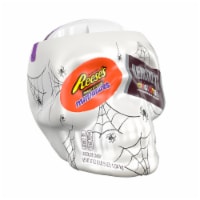 Hershey Miniatures Halloween Candy Assortment in Skull Candy Bowl Perspective: Main