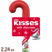 HERSHEY'S KISSES Milk Chocolate Christmas Candy Plastic Cane