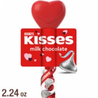 HERSHEY'S KISSES Milk Chocolate Valentine Candy Plastic Cane Perspective: Main