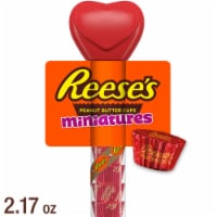 REESE'S Miniatures Milk Chocolate Peanut Butter Valentine Candy Plastic Cane Perspective: Main