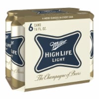 Miller High Life Light Beer American Style Lager 4.1% ABV Cans Perspective: Main