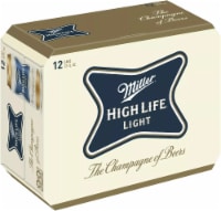 Miller High Life Light Beer, American Style Lager 4.1% ABV Cans Perspective: Main