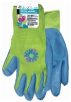 Bloom Knit Liner Nitrile Glove Gardening Gloves - Green/Blue Perspective: Main