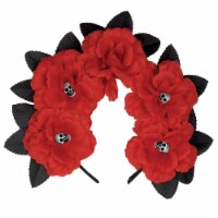 Beistle Halloween Party Decoration Day Of The Dead Red Floral Headband - 12 Pack (1/Pkg)