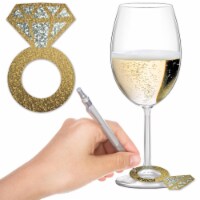 Beistle 57325 2.25 x 3.5 in. Diamond Ring Wine Glass Markers - Pack of 12
