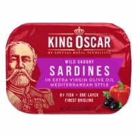 King Oscar Wild Caught Sardines in Extra Virgin Olive Oil, Mediterranean Style Perspective: Main