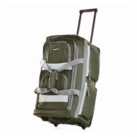 Olympia 22 Inch 8 Pocket Rolling U Shape Duffel Bag w/ Retractable Handle, Green