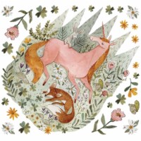 Room Mates RMK5167GM Woodland Magic Unicorn & Fox Peel & Stick Giant Wall Decals