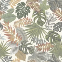 RoomMates RMK12045RL Palm Frond Toss Peel & Stick Wallpaper, Green & Orange