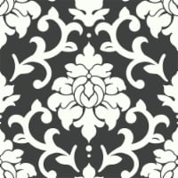 Roommates RMK9114WP Black Damaks Peel & Stick Wallpaper