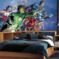 Roommates JL1380M Justice League XL Chair Rail Prepasted Mural - 6 x 10.5 ft.