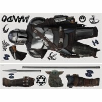 RoomMates RMK4889GM Mandalorian In Beskar Peel & Stick Giant Wall Decal, Brown, Gray & Black