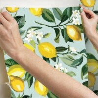Roommates RMK11656WP Lemon Zest Peel & Stick Wallpaper, Blue