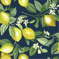 Roommates RMK11657WP Lemon Zest Peel & Stick Wallpaper, Navy
