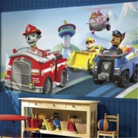 RoomMates JL1389M Paw Patrol X - Large Chair Rail Prepasted Mural & Ultra Strippable- 6 x 10.