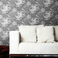 Roommates RMK11917WP Jungle Toile Peel & Stick Wallpaper Black