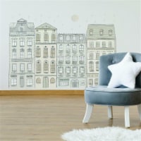 Roommates RMK4241TBM Illustrated Townhouses Peel & Stick Giant Wall Decals 18
