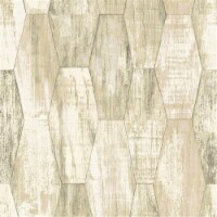 RoomMates RMK11852RL Wood Hexagon Tile Peel & Stick Wallpaper, Brown & Tan