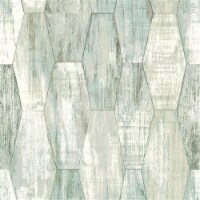 RoomMates RMK11853RL Wood Hexagon Tile Peel & Stick Wallpaper, Blue & Grey
