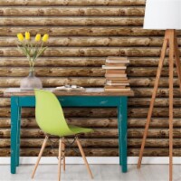 RoomMates RMK11308WP 20.5 in. x 16.5 ft. Cabin Logs Peel & Stick Wallpaper
