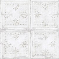 RoomMates Tin Tile White Peel & Stick Wallpaper Perspective: Main