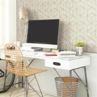 RoomMates® Decor White & Gold Stripped Hexagon Peel & Stick Wallpaper