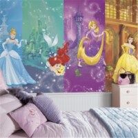RoomMates JL1391M Disney Princess Scenes X - Large Chair Rail Prepasted Mural & Ultra Strippa