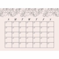 Roommates RMK4877SCM 18 x 13 to 18 x 13 in. Blush Peony Monthly Calendar Dry Erase Wall Decal